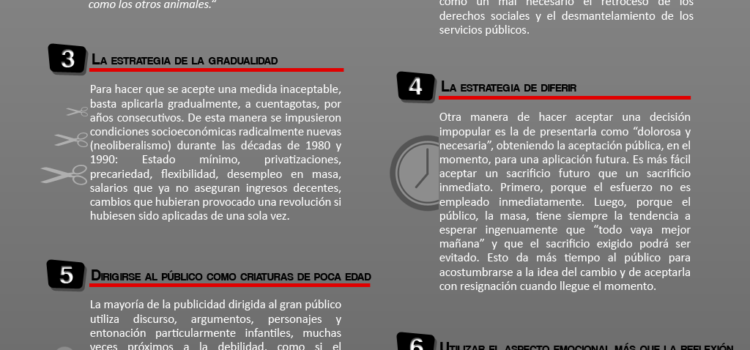 Las 10 técnicas de manipulación mediática de Noam Chomsky #infografia #infographic